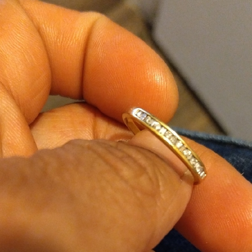 Gold Tone Pave Crystal Stackable Ring - Women's J… - image 1